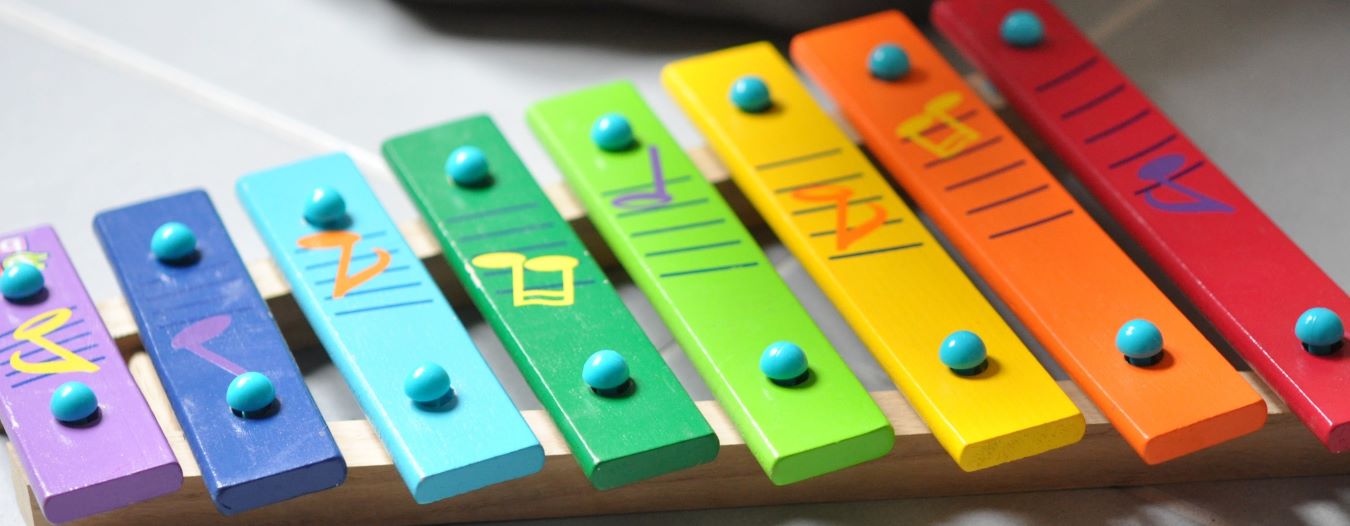 Rainbow xylophone used in Music Therapy